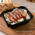 Disposable Square Black Plastic Takeaway Sushi Food tray